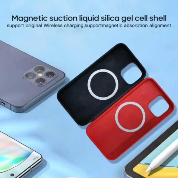 For iPhone 14 Plus Liquid Silicone Full Coverage MagSafe Phone Case(Black)