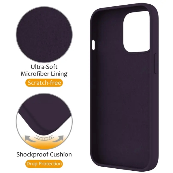 For iPhone 13 Pro Max Liquid Silicone MagSafe Magnetic Phone Case with Ring Holder(Purple)