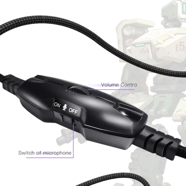 Yesido EK01 Head-mounted RGB Gaming Wired Earphone with Microphone(Black)