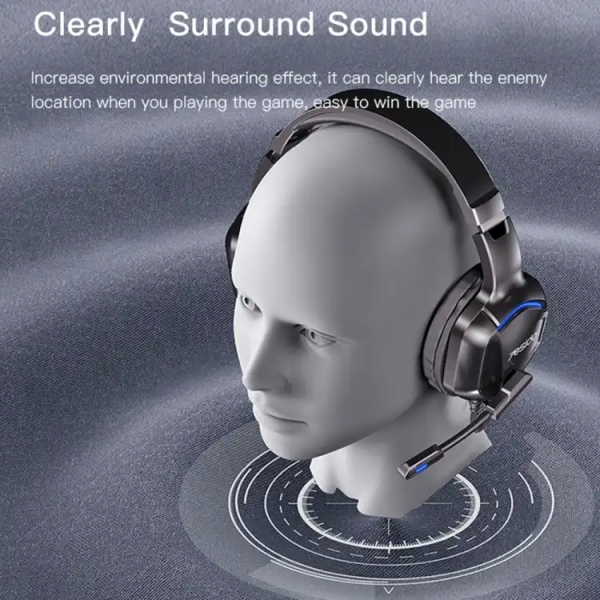 Yesido EK01 Head-mounted RGB Gaming Wired Earphone with Microphone(Black)