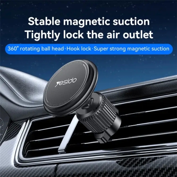 Yesido C252 Car Vent Rotatable Hook Clip Magnetic Bracket Phone Holder(Black)