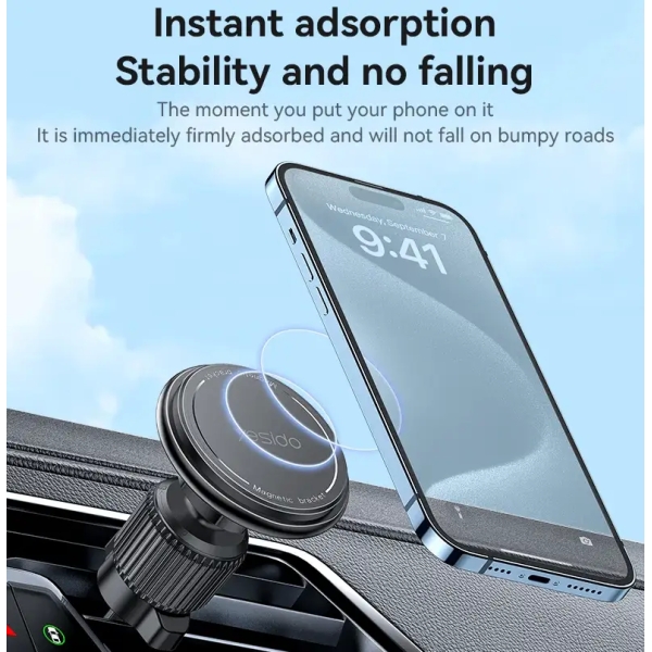Yesido C252 Car Vent Rotatable Hook Clip Magnetic Bracket Phone Holder(Black)