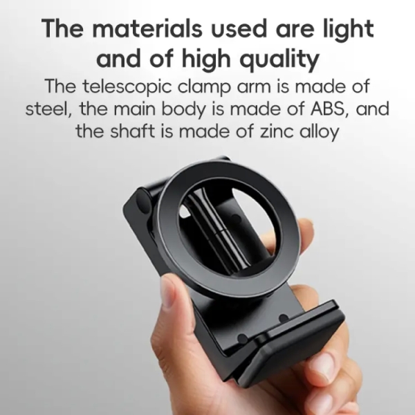 Yesido C298 Portable Travel Magnetic Phone Holder Zinc Alloy Adjustable Cellphone Bracket(Black)