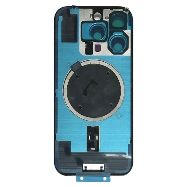Back Glass With Camera Lens Cover and MagSafe Magnet For iPhone 16 Pro - Black Titanium