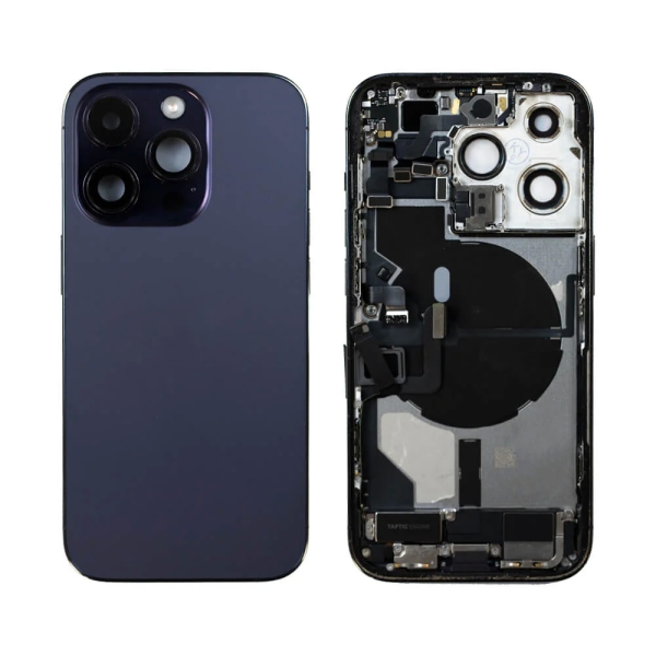 Back Housing With Parts For iPhone 14 Pro (Deep Purple) (Original Pull) (Grade A)