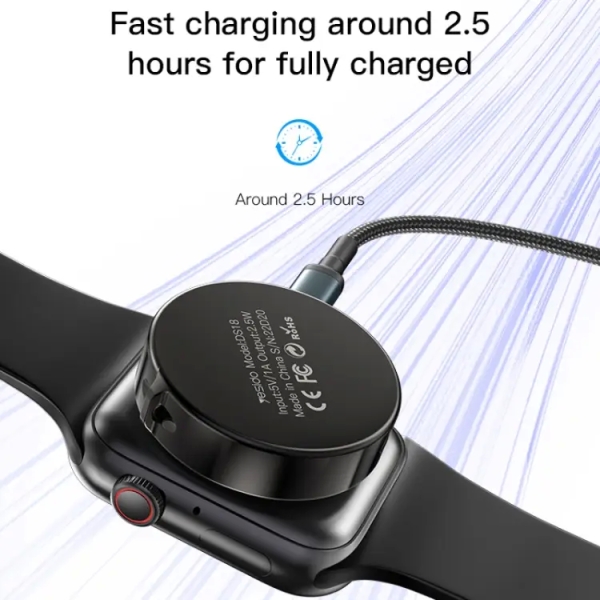 Yesido DS18 For Apple Watch Zinc Alloy Watch Charger Mini Strong Magnetic Wireless Charging(Black)