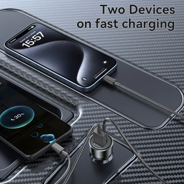 Yesido Y64 PD30W Type-C + QC20W USB Super Fast Car Charger (Black)
