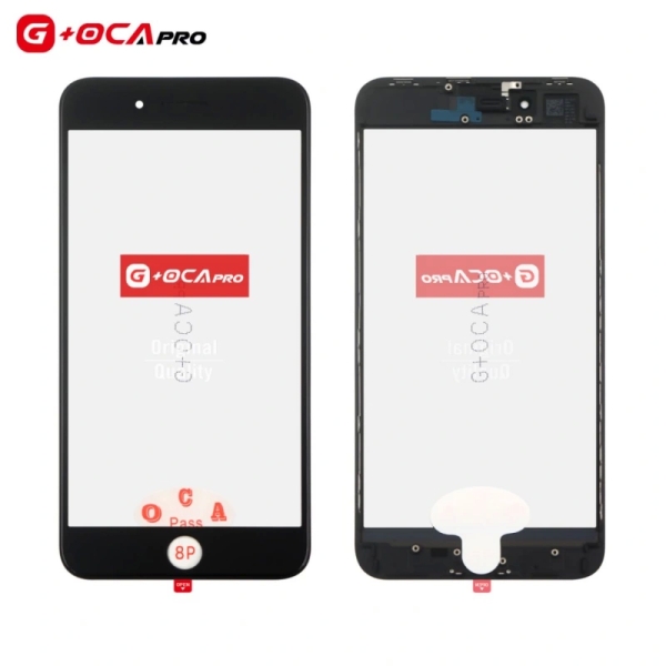 G+OCA Pro Top Glass With Frame + OCA+ Earpiece Dust Mesh for iPhone 8 Plus (Black)