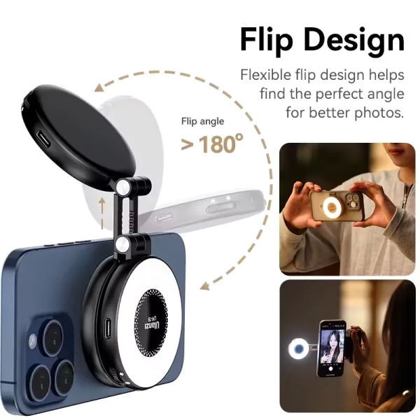 Ulanzi LM19 MagSafe Light Portable Selfie Light Fill Light Phone Stand for Selfie Video Vlog