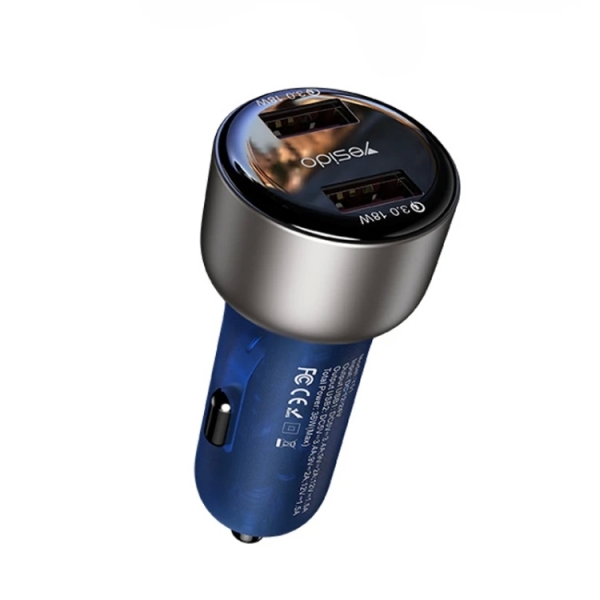 Yesido Y51 36W Dual-channel Fast Charging Zinc Alloy QC3.0 Car Charger(Black)