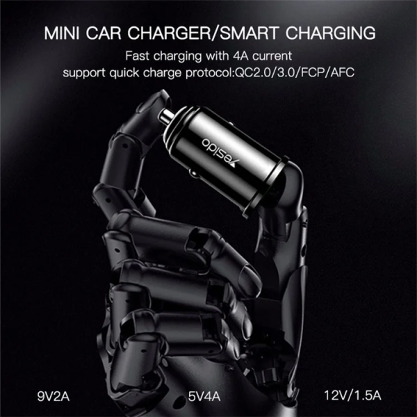 Yesido Y38 QC3.0/QC2.0/FCP/AFC USB Fast Charging Power Adapter Phone Car Charger