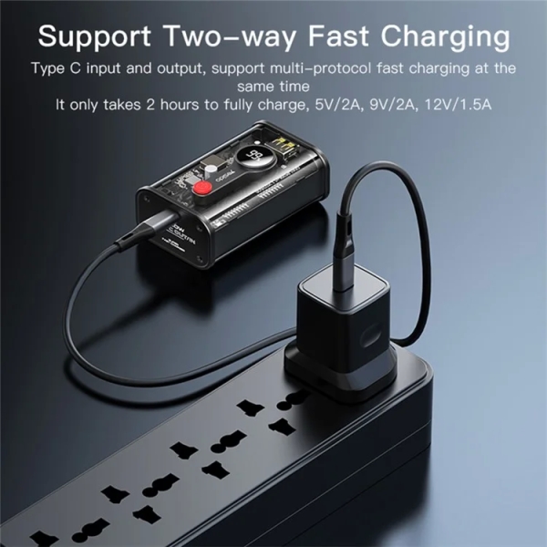 Yesido YP35 10000mAh Fast Charging Power Bank with LED Display Phone Charging Station(Black)