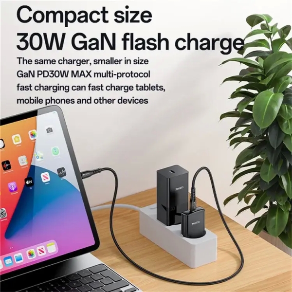 Yesido YC74 Ultra-thin 30W Fast Charger USB-C / Type-C Power Adapter, EU Plug(Black)