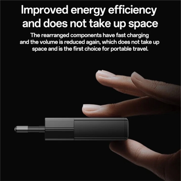 Yesido YC74 Ultra-thin 30W Fast Charger USB-C / Type-C Power Adapter, EU Plug(Black)