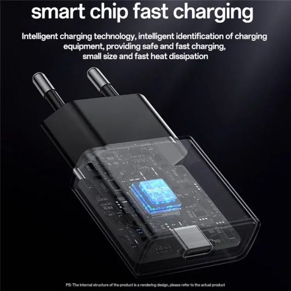 Yesido YC74 Ultra-thin 30W Fast Charger USB-C / Type-C Power Adapter, EU Plug(Black)