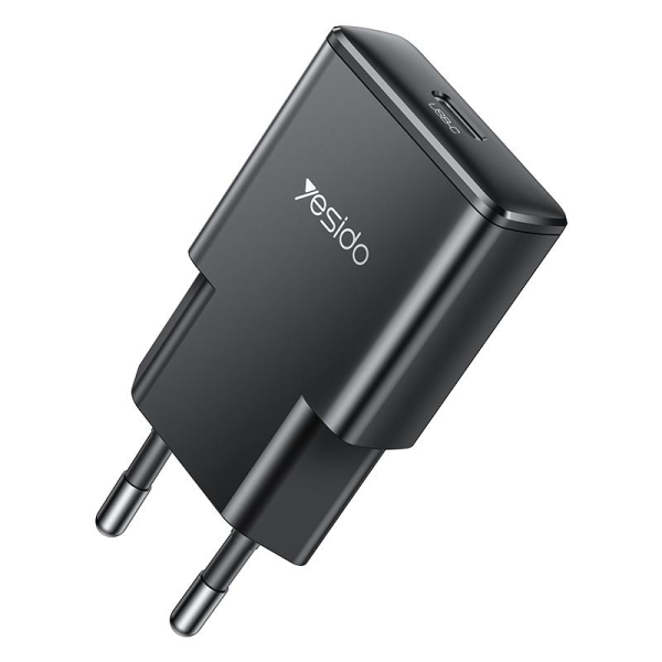 Yesido YC74 Ultra-thin 30W Fast Charger USB-C / Type-C Power Adapter, EU Plug(Black)