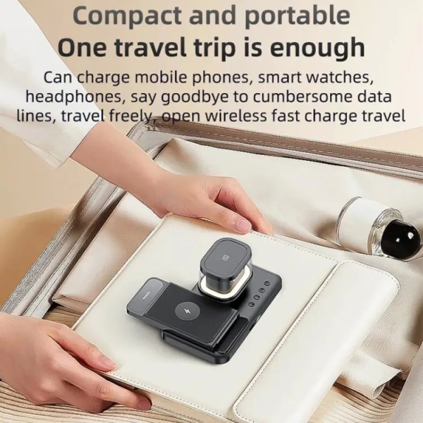 Yesido DS22 5 in 1 Multifunction Clock Wireless Fast Charge Station For iPhone / Apple Watch / AirPods(Black)