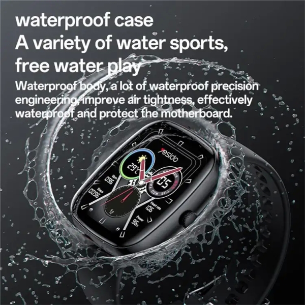 Yesido IO22 Waterproof Smart Watch, 1.83 inch Screen, Support BT Call / Health Monitor(Black)