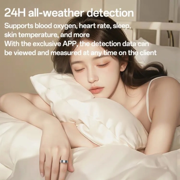 Yesido IO33 Health Monitor Smart Ring, Support Body Temperature / Heart Rate / Blood Pressure / Female Physiological Reminder(Black)