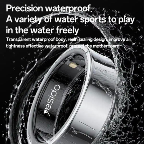 Yesido IO33 Health Monitor Smart Ring, Support Body Temperature / Heart Rate / Blood Pressure / Female Physiological Reminder(Black)