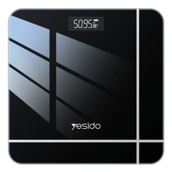 Yesido MG10 Tempered Glass LED Display Digital Scale High Precision Body Weight Scale(Black) (280x280x23.5mm)