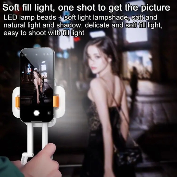 Yesido DH10 Fill Light Selfie Stick Phone Live Broadcast Holder(White)