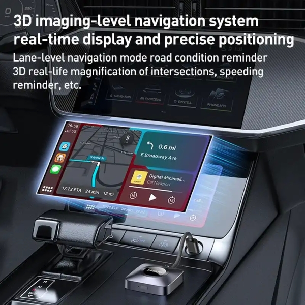 Yesido KM23 Wireless CarPlay with USB to Type-C Adapter(Grey)