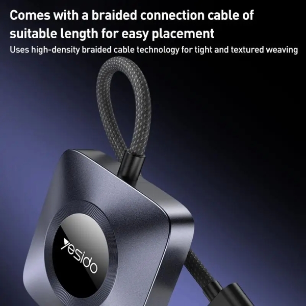 Yesido KM23 Wireless CarPlay with USB to Type-C Adapter(Grey)
