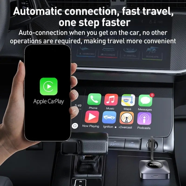 Yesido KM23 Wireless CarPlay with USB to Type-C Adapter(Grey)