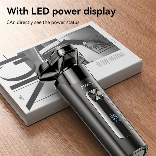 Yesido MG05 Waterproof Electric Shaver Razor with 3 Floating Cutter Heads (Black)