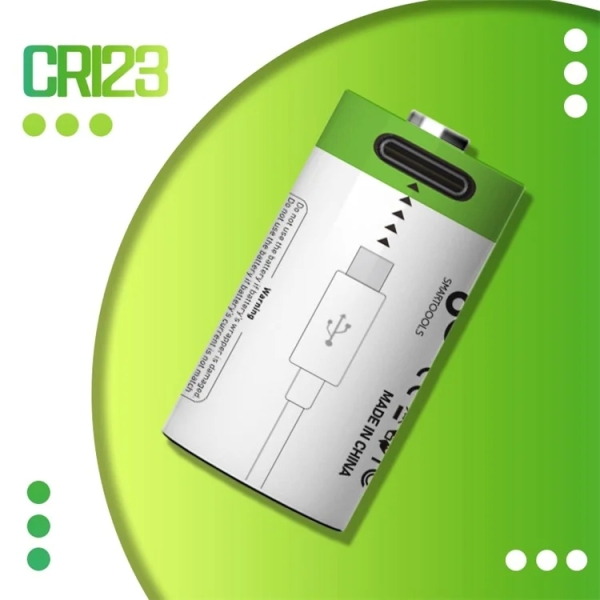 SMARTOOOLS 2Pcs 700mAh 3.7V CR123A Rechargeable Batteries for Flashlight Toys Alarm System Microphones
