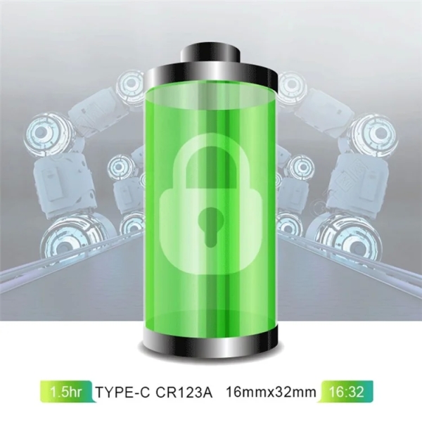 SMARTOOOLS 2Pcs 700mAh 3.7V CR123A Rechargeable Batteries for Flashlight Toys Alarm System Microphones