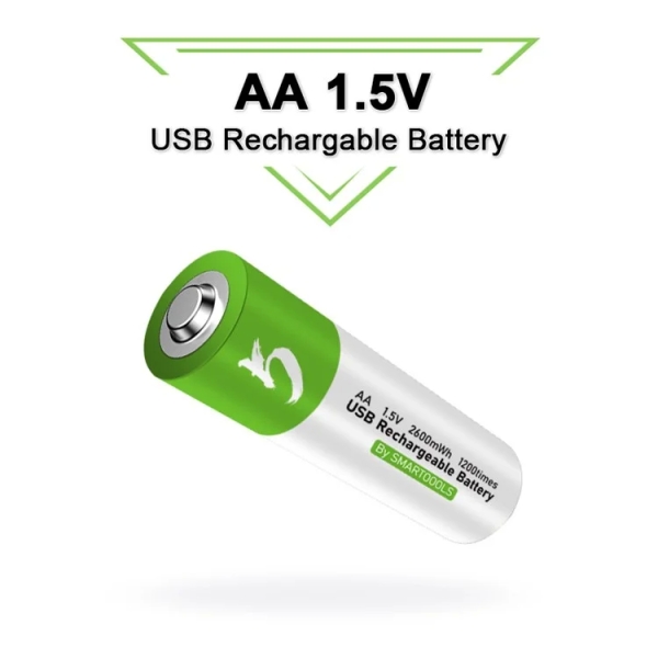 SMARTOOOLS 4Pcs 1.5V 2600mWh AA Battery Rechargeable Li-ion Battery for Wireless Doorbell LED Flashlight