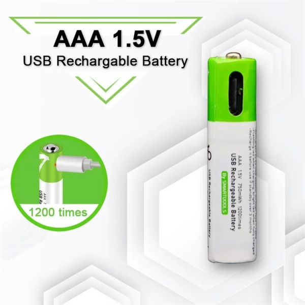 SMARTOOOLS 4Pcs Rechargeable 1.5V 750mWh High Capacity AAA Li-ion Battery for Remote Control Wireless Mouse Toy