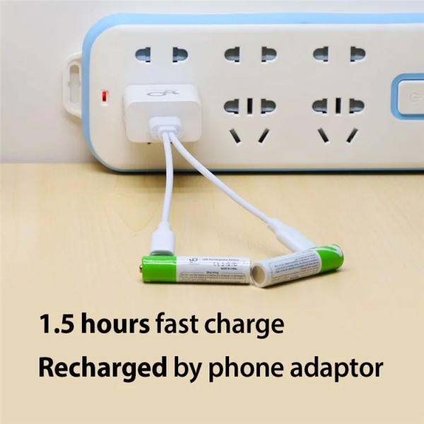 SMARTOOOLS 4Pcs Rechargeable 1.5V 750mWh High Capacity AAA Li-ion Battery for Remote Control Wireless Mouse Toy