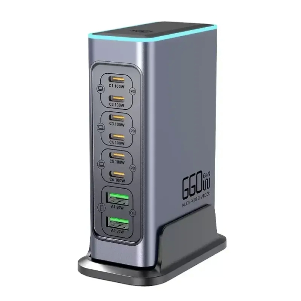 WLX-F8L 660W GaN 8-Port Fast Charger PD/QC3.0 Charging Station