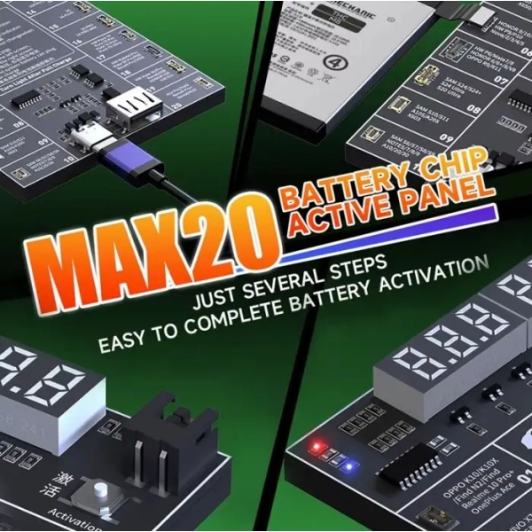 MECHANIC MAX20 Battery Chip Activation Board 4.2V for  iPhone 8-16PM & Most Android