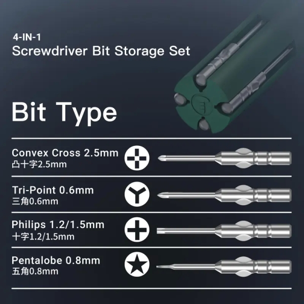 2UUL SD24 4-in-1 Screwdriver Bit Storage Set for KAKA Torque Screwdriver