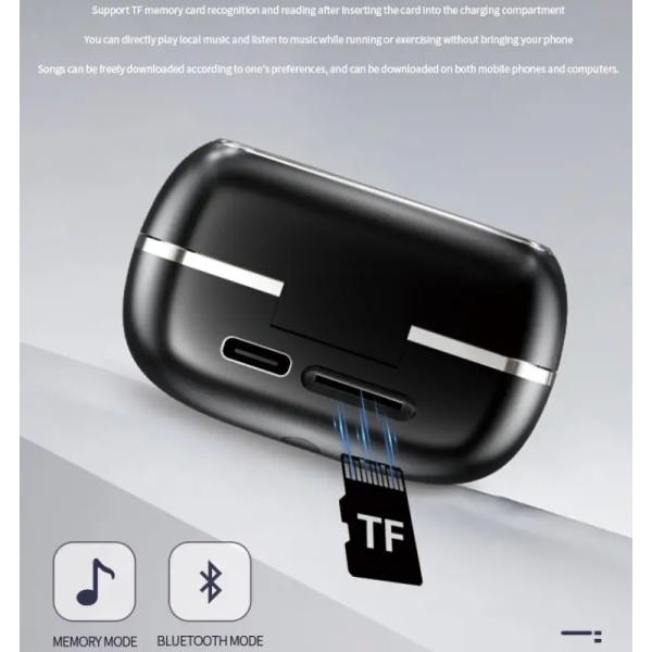 YX42 Ear Clip Wireless Bluetooth 5.4 Headphones Intelligent Touch Screen Support TF Card