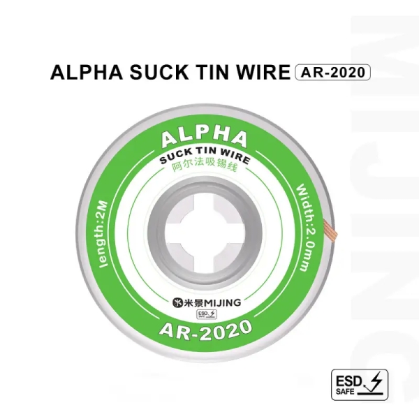 (10 Pack) Mijing AR-2015 / AR-2020 Alpha Tin-Absorbing Wire for Motherboard IC Chip Cleaning
