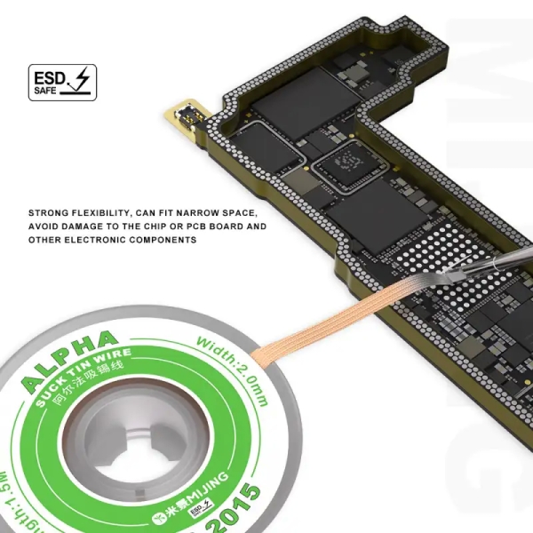 (10 Pack) Mijing AR-2015 / AR-2020 Alpha Tin-Absorbing Wire for Motherboard IC Chip Cleaning