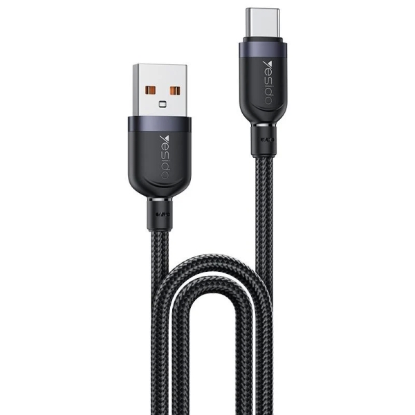 Yesido 3A USB to Type-C Fast Charging Cable, Length:2m(Black)
