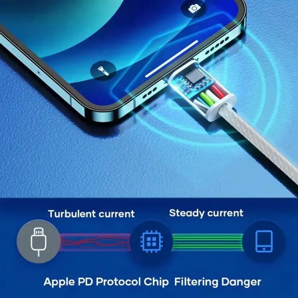 20W PD USB-C / Type-C to 8 Pin Data Cable, Cable Length: 1m(Blue)