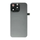Back Glass w/ Camera Lens / Steel Plate / Wireless NFC Charging MagSafe Magnet / Flashlight Flex for iPhone 15 Pro Max - Black Titanium