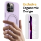 For iPhone 12 Pro Max Liquid Silicone MagSafe Magnetic Phone Case with Ring Holder(Lilac Purple)
