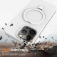 For iPhone 13 Pro Max Liquid Silicone MagSafe Magnetic Phone Case with Ring Holder(White)
