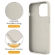 For iPhone 13 Pro Max Liquid Silicone MagSafe Magnetic Phone Case with Ring Holder(Antique White)