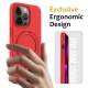 For iPhone 13 Pro Max Liquid Silicone MagSafe Magnetic Phone Case with Ring Holder(Red)