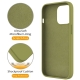 For iPhone 13 Pro Max Liquid Silicone MagSafe Magnetic Phone Case with Ring Holder(Willow Green)