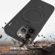 For iPhone 13 Pro Max Liquid Silicone MagSafe Magnetic Phone Case with Ring Holder(Carbon Black)